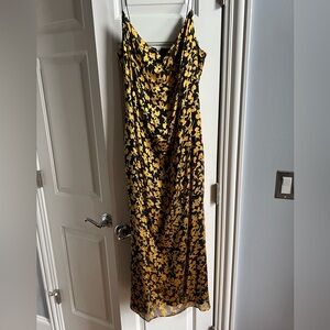 Club Monaco Floral Navy and Yellow Dress